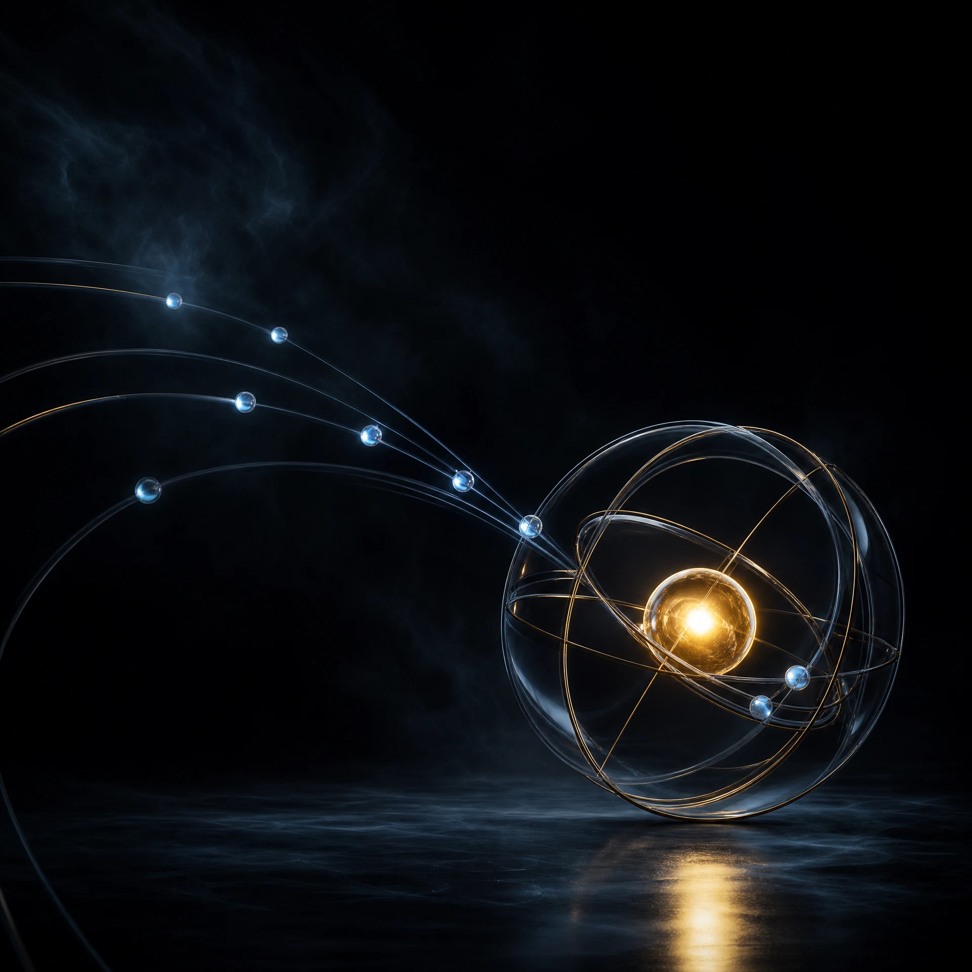 A focused golden orbit representing a customer journey
